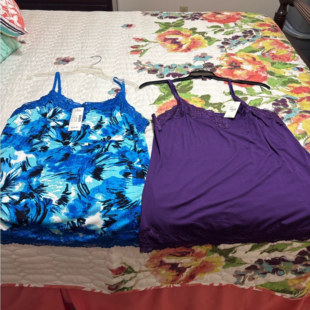 Lane Bryant Blue and Purple Camisoles